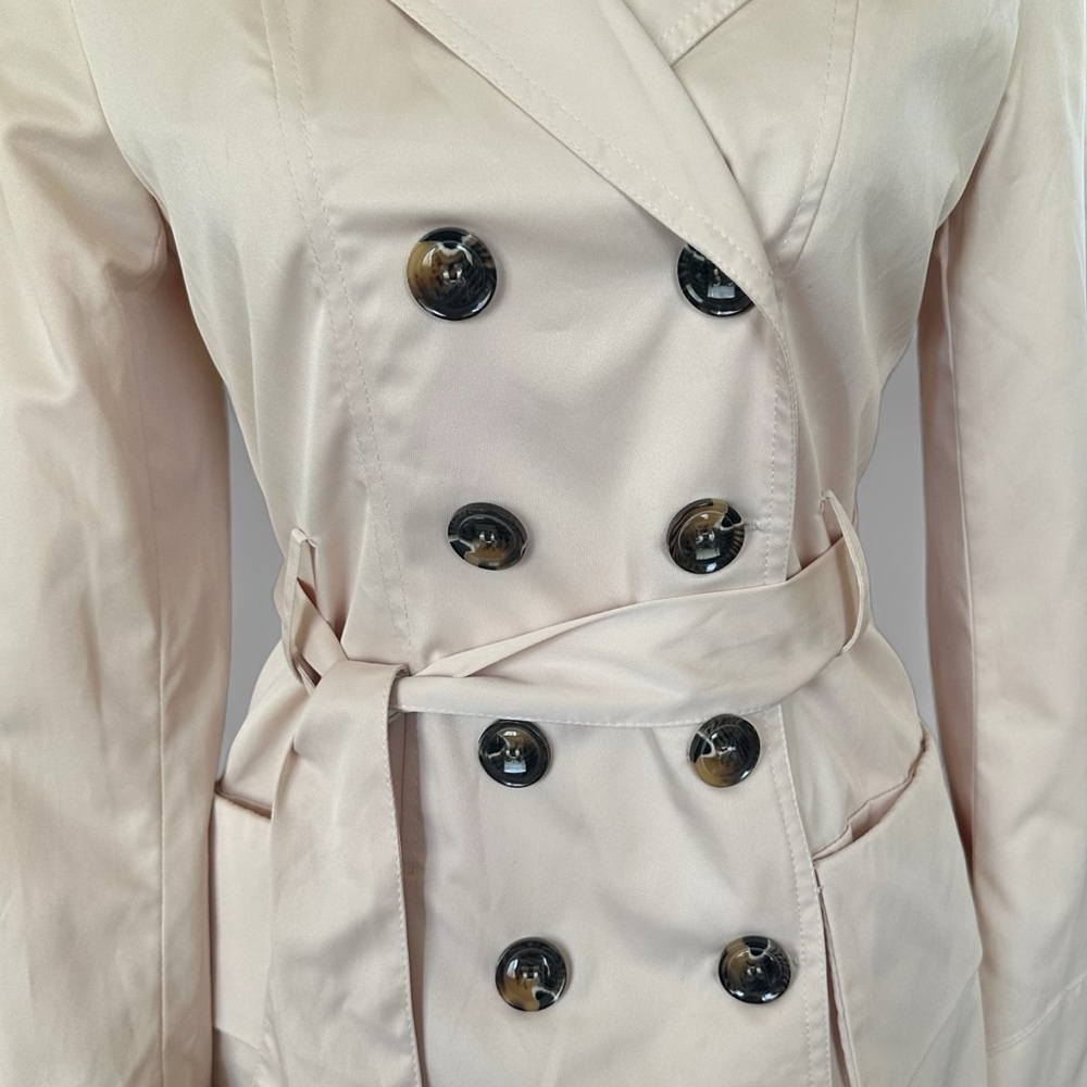 Ina “Lucy Trench” Double-Breasted Trench Coat Size Small - Picture 6 of 8